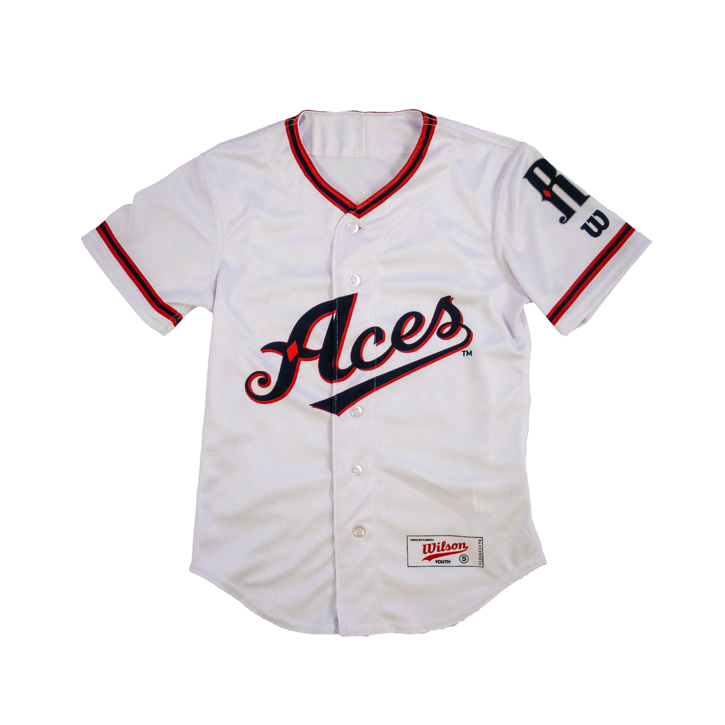 Reno Aces Men's White Home Replica Team Wilson Jersey -