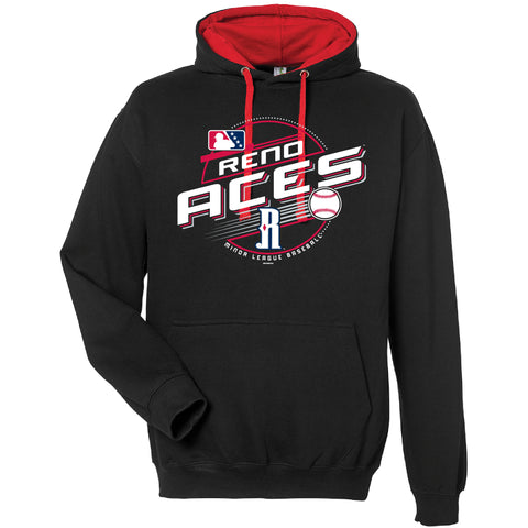 Reno Aces Black and Red Contrast Hoodie