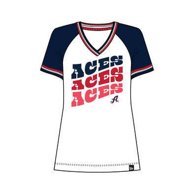 Reno Aces Women's Glitter V-neck Tee