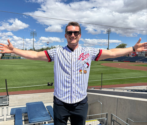 Reno Aces Stripped Snoopy Peanuts Theme Night Jersey