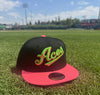 Reno Aces 9FIFTY Hot Pink N Green New Era Snapback Hat