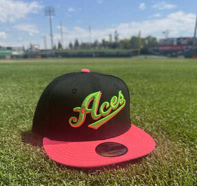 Reno Aces 9FIFTY Hot Pink N Green New Era Snapback Hat