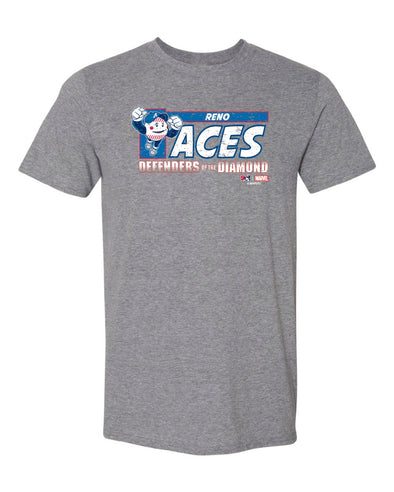 Reno Aces Marvel's Defenders of the Diamond Youth Tee Shirt